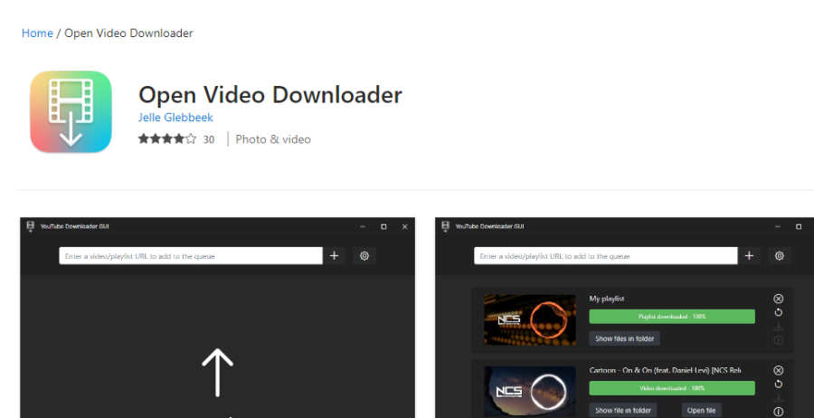 open video downloader - download YouTube videos