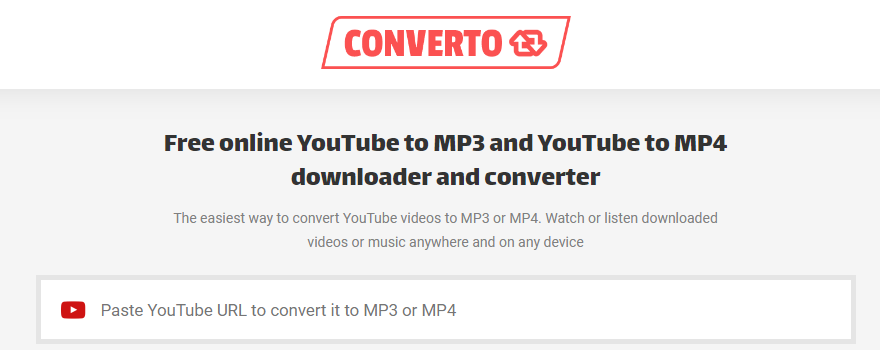 Converto - free YouTube to mp3 converter