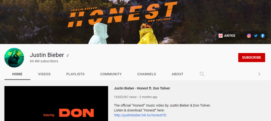 Justin Bieber - Highest paid youtuber