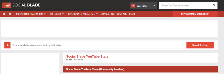 SocialBlade - youtube marketing tools