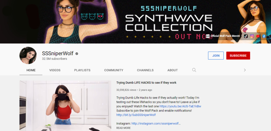 SSSniperWolf - gaming youtubers