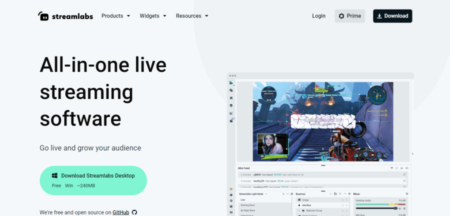 Streamlabs OBS - best streaming software