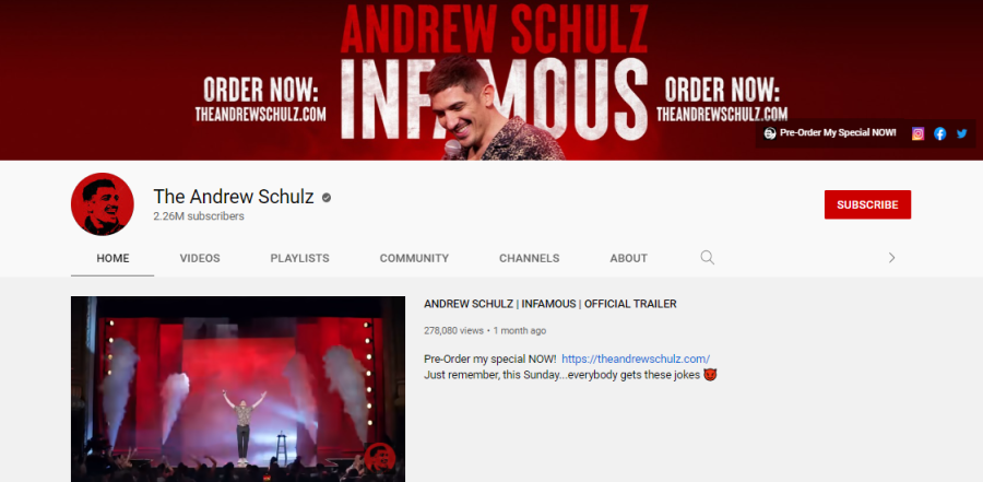 The Andrew Schulz - YouTube stand up comedy