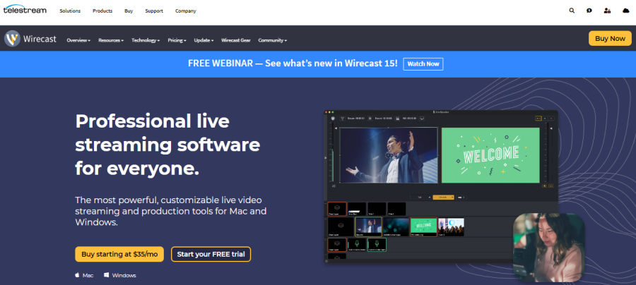 Wirecast - best streaming software