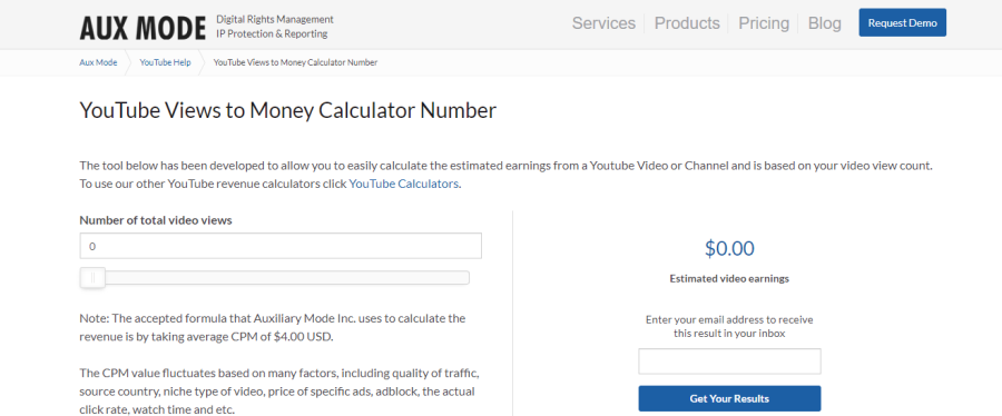 AUX Mode - YouTube money calculator