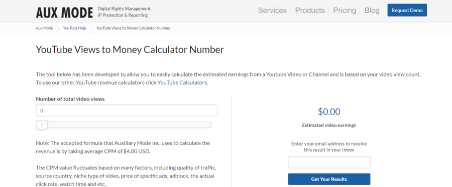 Free  Money Calculator from Your Channel 