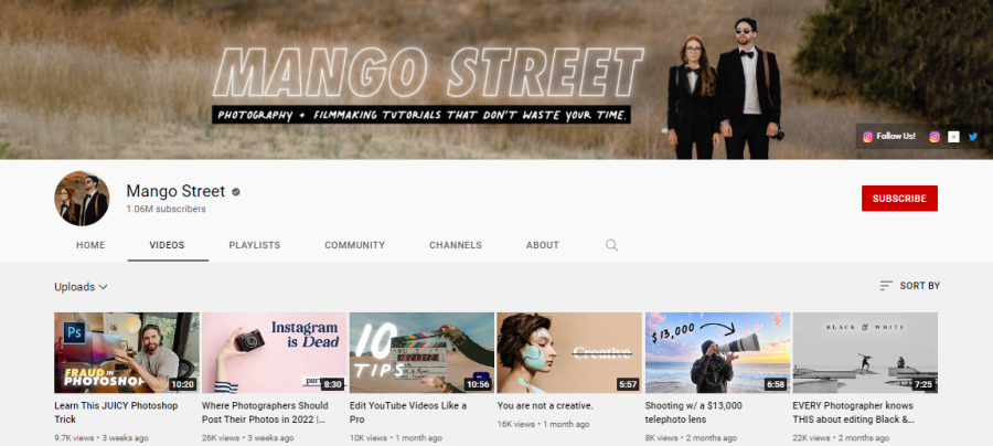 Mango Street - photography YouTube channels
