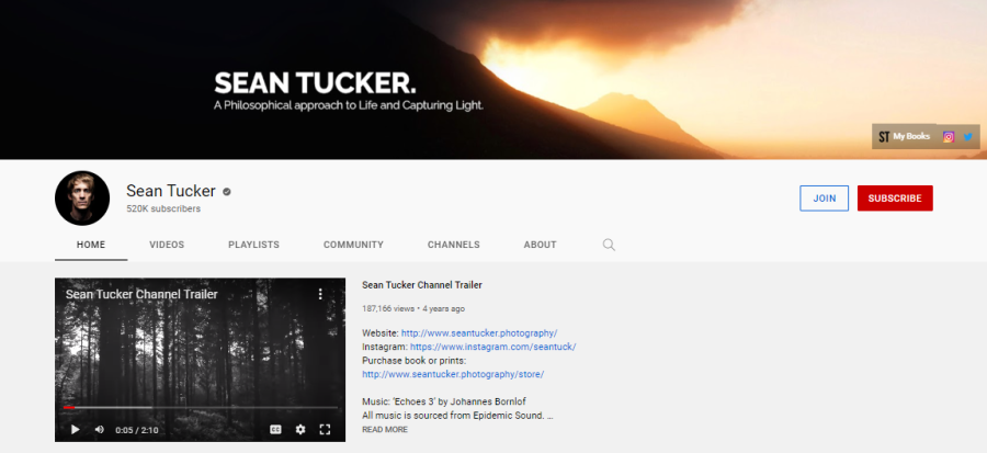 Sean Tucker - photography YouTube channels