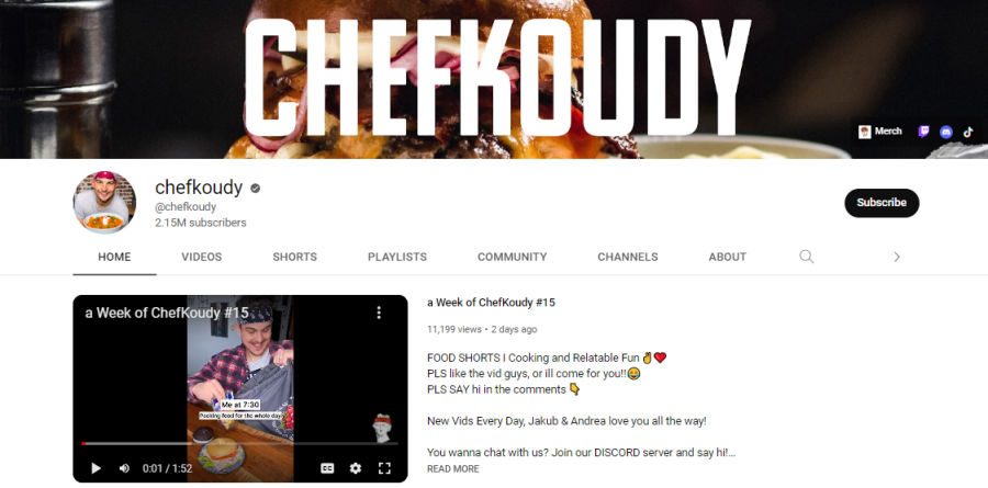 Chefkoudy - famous vloggers