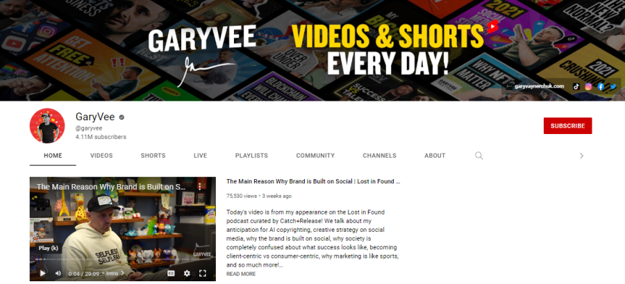 GaryVee - YouTube channels for entrepreneurs