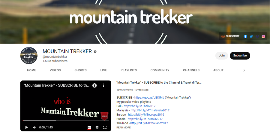 Mountain Trekker - Best vloggers in India