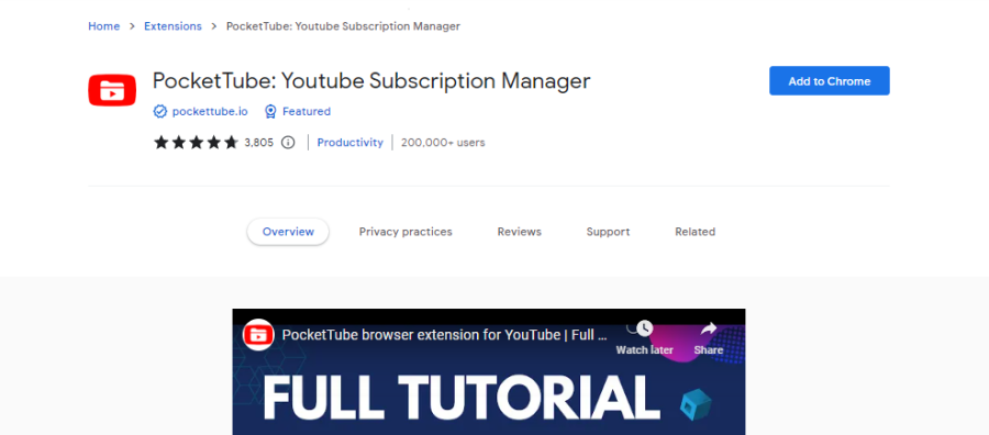 PocketTube: Youtube Subscription Manager