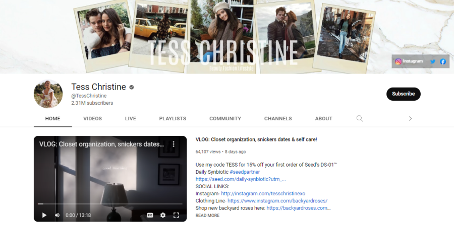 Tess Christine - famous vloggers