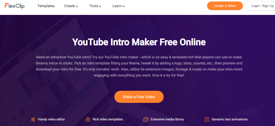 Flexclip - Free YouTube Intro Maker