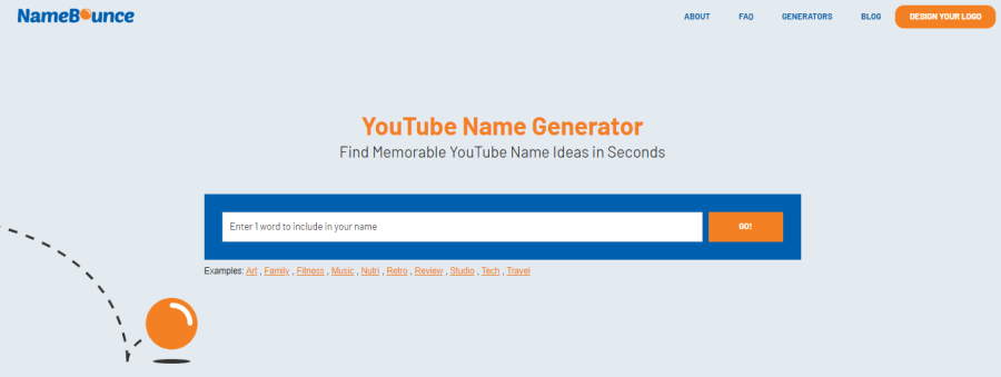 Namebounce - YouTube channel name generator