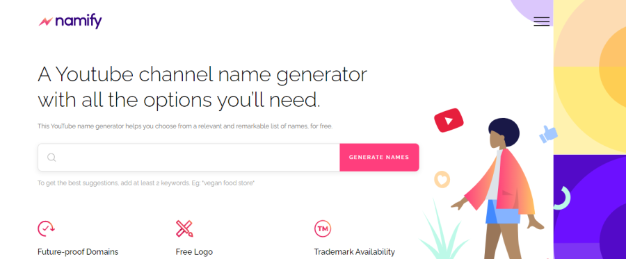Namify - YouTube channel name generator