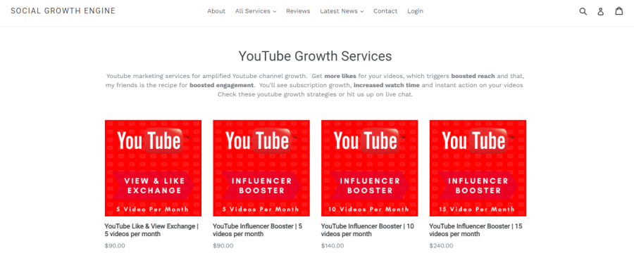 Social Growth Engine - YouTube Growth Service