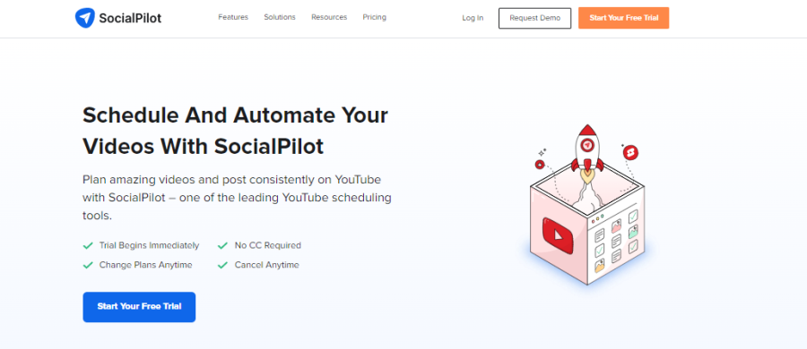 Social pilot - YouTube scheduling